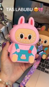 Tas Selempang Boneka LABUBU / Sling Bag Anak Jelly Rubber Karakter Lucu Labubu