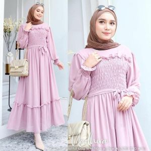 GAMIS CERUTY BABYDOLL PREMIUM NADHIRA MAXI LD 100 PB 140 Dress Kondangan Remaja Kekinian Dres Kerut