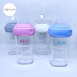 Botol susu bayi kotak / Square Feeding Bottle Baby  HL 6201 New Design Putih