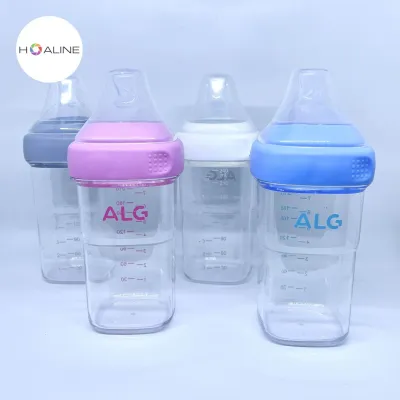 Botol susu bayi kotak / Square Feeding Bottle Baby HL 6201 New Design Putih