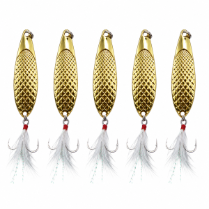 Hopeblaze Viper Spoon Lures Metal High Reflection Scale Bait Single&Feather Treble Hook Fresh Salt Water Trout Bass Pike Lure