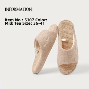 DALA BEAR | Sweat-Absorbing Odor-Resistant Cotton-Linen Slipper All-Season Anti-Slip Thick Bottom