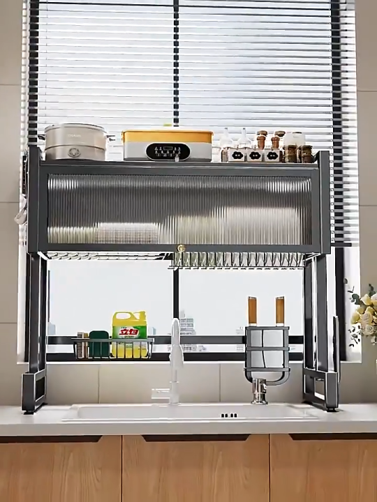 Kitchen Sink Rack Stainless Steel Dish Drainer Rack Multifunction With ...