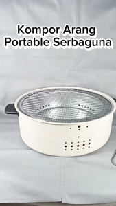 Alat Panggangan serbaguna Kompor Arang BBQ Hot Pot Sate Ikan 30CM Portable