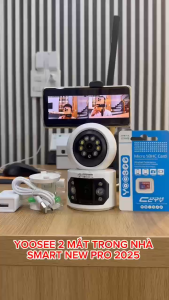 Camera Yoosee 2 Mắt Trong Nhà Xem 2 Màn Hình Cùng Lúc Phiên Bản Tích hợp nút gọi trên camera Xoay 360 Độ Xem Đêm Có Màu Đàm Thoại 2 Chiều