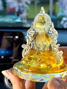[Giá Sốc] Tượng Phật Quan Âm Đá Lưu Ly Pha Lê Cao Cấp Trang Trí Taplo ô Tô Bàn Làm Việc