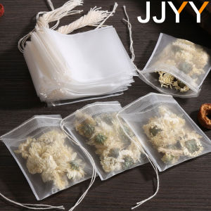 JJYY 100 Chiếc Túi Trà Dùng Một Lần Có Dây Lọc Vải Không Dệt Cấp Thực Phẩm Cho Máy Pha Trà Heal Seal Bộ Lọc Gia Vị