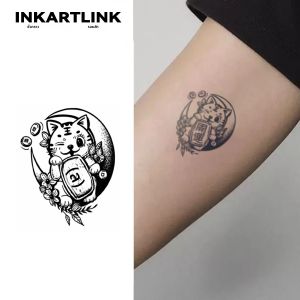 3 ชิ้น Lucky Cat รอยสักชั่วคราว Last ถึง 15 วันเทคโนโลยีใหม่ Magic กันน้ํากึ่งถาวรสติกเกอร์