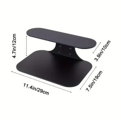 1PC Black Wall-Mounted Nightstand Two-Level Floating Shelf Easy Install Side Table for Bedroom Plants Books Storage