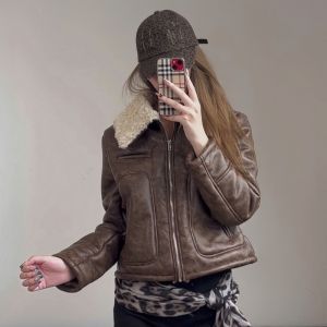 เสื้อแจ็คเก็ตสั้นผ้าขนสัตว์ทรงสลิมฟิตสำหรับผู้หญิงในฤดูใบไม้ร่วงและฤดูหนาว เสื้อคาร์ดิแกนเปิดยาวแขนสั้นสไตล์ไฮเอนด์