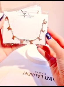 CUSTOM Kalung choker huruf rosegold wanita titaniuam anti karat dan luntur