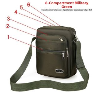 Waterproof Large Capacity Mens Shoulder Crossbody Bag Oxford Nylon Fabric