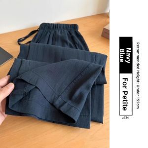 YAYANGREN | Slim Fit Drapey Ice Silk Ramie Pants Women