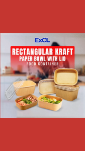 ExCL Brown Kraft Rectangular Food Container and Lid (10pcs - 20pcs)