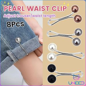 Need. Jeans Skirt Waist Invisible Clip Detachable Fixed Buckle Headscarf Clamp Sweet Pearl Style 8Pcs/pack