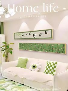 JILEDUO | Tranh Tường Trang Trí Dài phong cảnh hoa anh đào màu xanh lãng mạn
