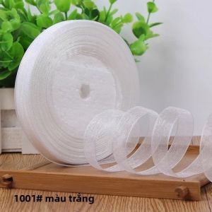 Ruy Băng Organza Dùng Làm Nơ Quà & Gói Quà 50 Thước/cuộn 12/15/20/25/40mm Vải Ren Lụa Polyester/Nylon Màu Trơn Trang Trí Tiệc Giáng Sinh
