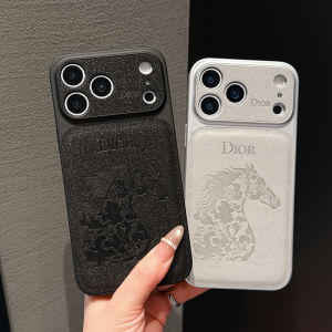 3D Carved Horse Year Leather Texture Shockproof Full-body Phone Case