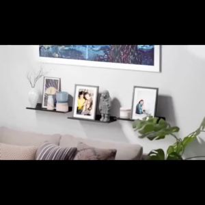 30/40/50cm Wall Shelf Metal Bathroom Floating Shelves No Drill Mirror Shower Organizer for Living Room Kitchen Storage Ledge