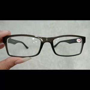 OPTIK Kacamata Model Kotak Lensa Minus Rabun Jarak Jauh -0.50 sampai -4.00 Full Rim Abu Tua Kilap Untuk PRIA WANITA Dewasa Remaja - Gratis Kotak Kacamata