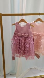Baby Girls Flower Baptism Dress for Wedding White Bow 1st Birthday Party Princess Girl Dresses Tulle Bridemaids Evening Costumes