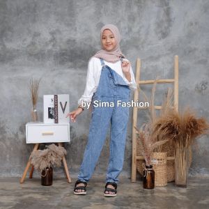 Overall Celana Kodok Jumpsuite anak perempuan usia 3 - 13 tahun Denim Halus Premium