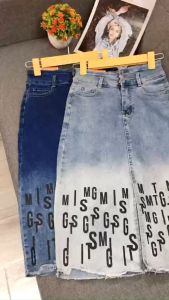 Chân Váy Jean Body Chữ Ombre Màu Loang Lai Rách Sang Chảnh - JMV021461