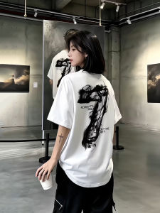 ZHUOCAN | Áo Thun Tay Ngắn In Digi-7 Phong Cách Hip-hop Mỹ