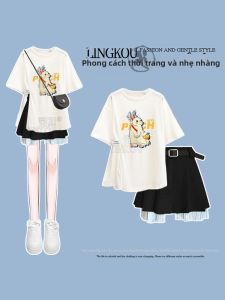 NUMEN BUTTON | Cute Casual A-Line Skirt Set