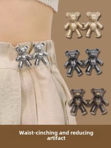Bear Waist Cincher Button Jeans Size Adjustment Clip Buckle Pants Pin Fastener Clothing Accessory Other Material 2023 Spring Summer