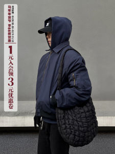 Áo Khoác Bomber Mỹ Màu Xanh Lam Cổ Bẻ Ngắn Cho Nam Áo Khoác Cotton Thường Ngày Mùa Đông Ấm Áp Phong Cách Mỹ Thường Ngày