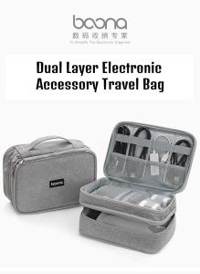 🔥SG READY STOCK🔥BAONA Double-layer Multifunctional Storage Bag Dual Layer Electronic Accessory Travel Bag Organizer Travel Box Storage Bag