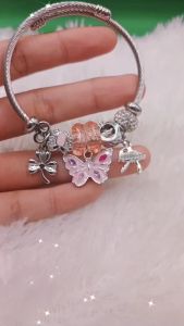 Gelang Bangle Charm 03 Titanium Anti Karat dan Tahan Lama Premium Quality PS008B