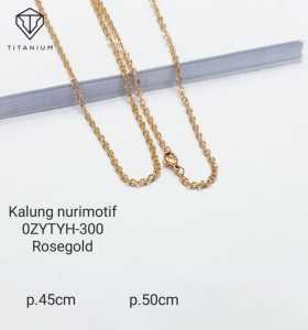 KALUNG TITANIUM WANITA NURI MOTIF KECIL 300 WARNA ROSE GOLD