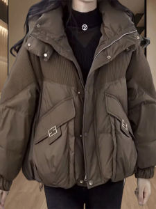 Áo Khoác Cotton Dày Mùa Đông Cho Nữ Dáng Rộng Có Mũ Trùm Đầu Áo Khoác Ngoài Cotton Cho Mẹ Áo Khoác Cotton Dài Tay Màu Trơn