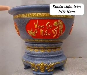 Khuôn chậu tròn 86cm mẫu mới (Mai Rồng) (CHẬU + CHÂN ĐÔN) khuôn đầy đủ lòng trong HÀNG VIỆT NAM dày dặn chắc chắn