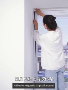 【With Lock】Magnetic Washable Invisible Window Screen Net for Mosquito Mesh DIY Screening With Frame Cuttable