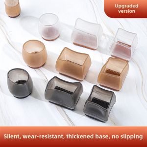 Thickened Silicone Table Chair Leg Covers Quiet Non-Slip Stool Desk Leg Protection Pad Modern Simple Style Home Fabric Accessories