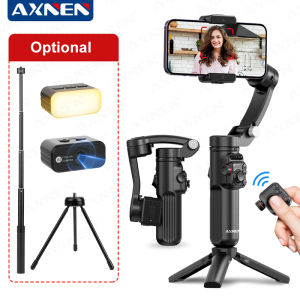 AXNEN M02 Phone Stabilizer 3-Axis Foldable Handheld Gimbal AI Face Tracking for iPhone Android Smartphone Detachable Remote