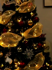 26cm 10 Yards Gold Sliver Mesh Ribbon Roll DIY Christmas Gift Xmas Tree Ribbon Decoration Wrapping