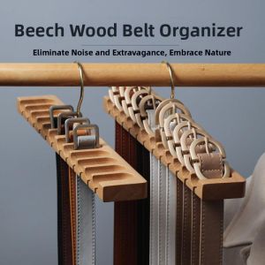 Nordic Style Solid Wood Handmade Waist Belt Organizer