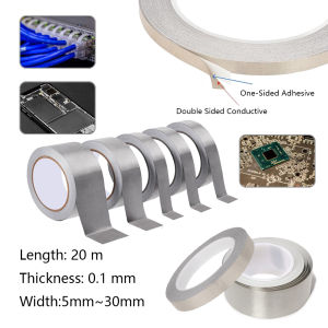 1pcs 20 Meter Double Conductive Fabric Cloth Tape Single-Sided Laptop Cellphone LCD EMI Shielding Adhesive Tape