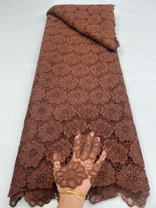 Water Soluble Fabric Lace African Guipure Cord Lace Fabric 2026 High Quality Elegant Lace Fabric For Women Wedding Party AT2692