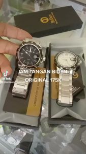 BIDEN original Jam Tangan Pria Olahraga Kuarsa Otomatis Date Tali Stainless Steel Kasual Pria wanita