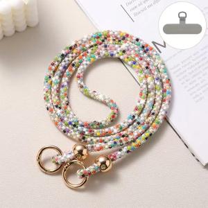 สร้อยข้อมือเพชรทรงกลมสีสันสดใสพร้อมสายรัดโทรศัพท์มือถือแบบสะพายข้าง สร้อยข้อมือแฟชั่น แผ่นรองฝาปิด