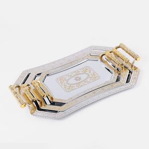 Gold Carved Stainless Steel Serving Tray