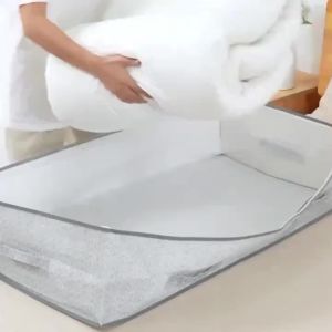 1 Piece Under-Bed Storage Bag - Foldable Fabric Wardrobe Organizer for Blankets and Quilts | Space-Saving Design
