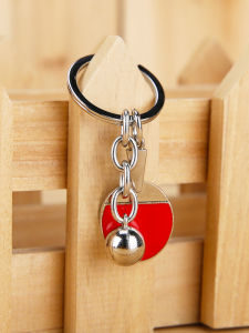 Creative Birthday Gift Table Tennis Racket Metal Keychain for Boys CnsTT Kestin Ping Pong Ball Accessory Fan Gear