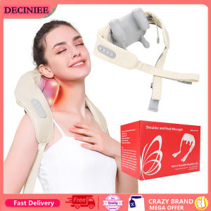 DECINIEE Electric Neck And Back Massager Wireless Neck And Shoulder Kneading Massage Pillow Cervical Back Muscle Relaxing Massage Shawl