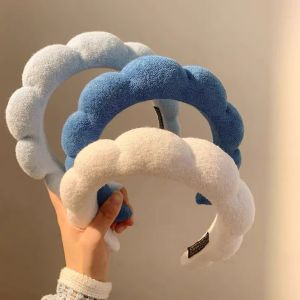 Cloud Pattern Anti-Slip Hairband Womens Face Mask Application High Hairline Tool Summer New Style Fabric Hairband